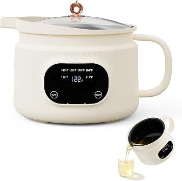 NAUQUOHZ 61 Oz Wax Melter Pot,6 Temp Presets for DIY Candle Making