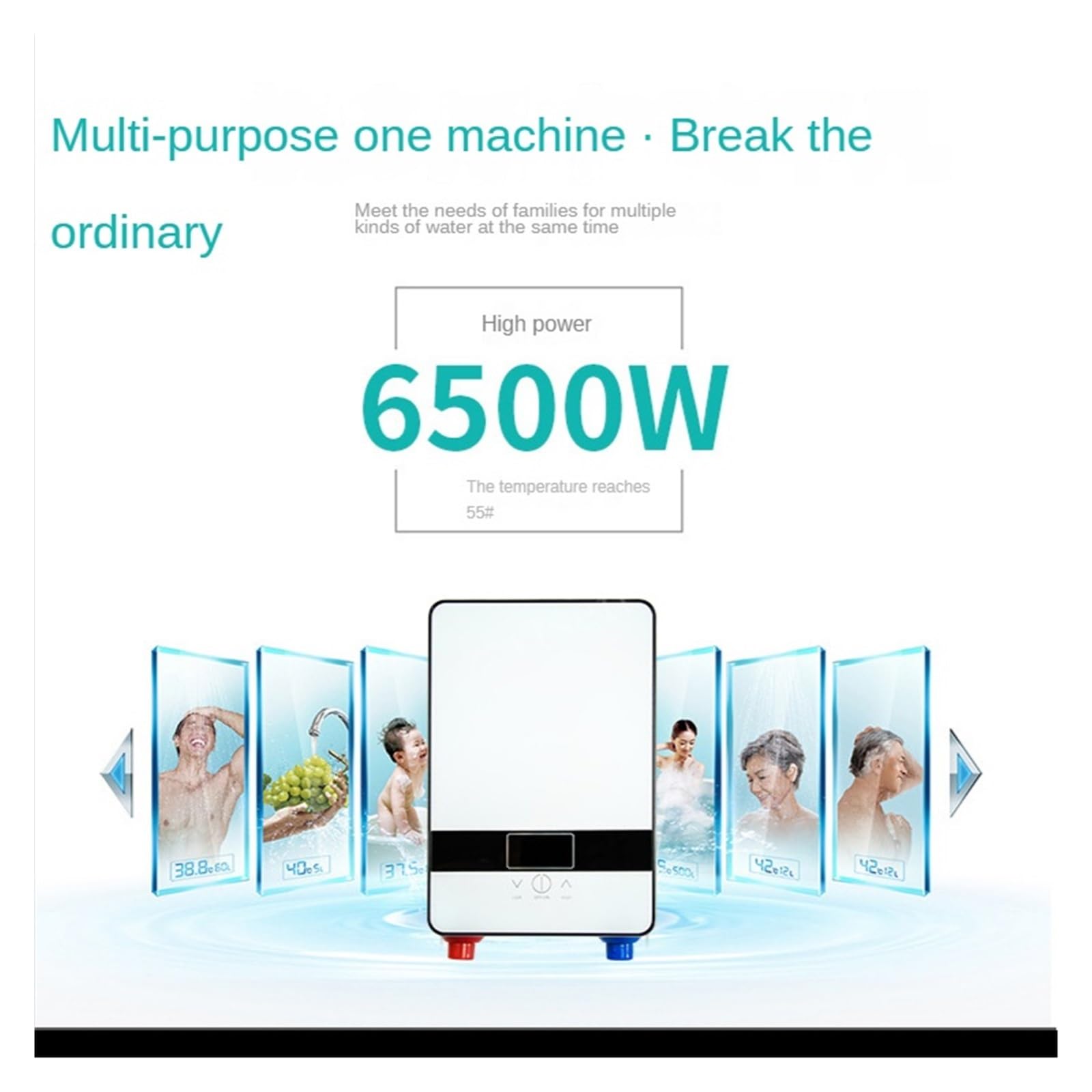 Calentador de Agua de Calentamiento rápido Mini Calentador De Agua Instantáneo Eléctrico Sin Agradecimiento De 5500W, Grifo De Baño, Calefacción Instantánea En 3 Segundos Más cómodo de Usar