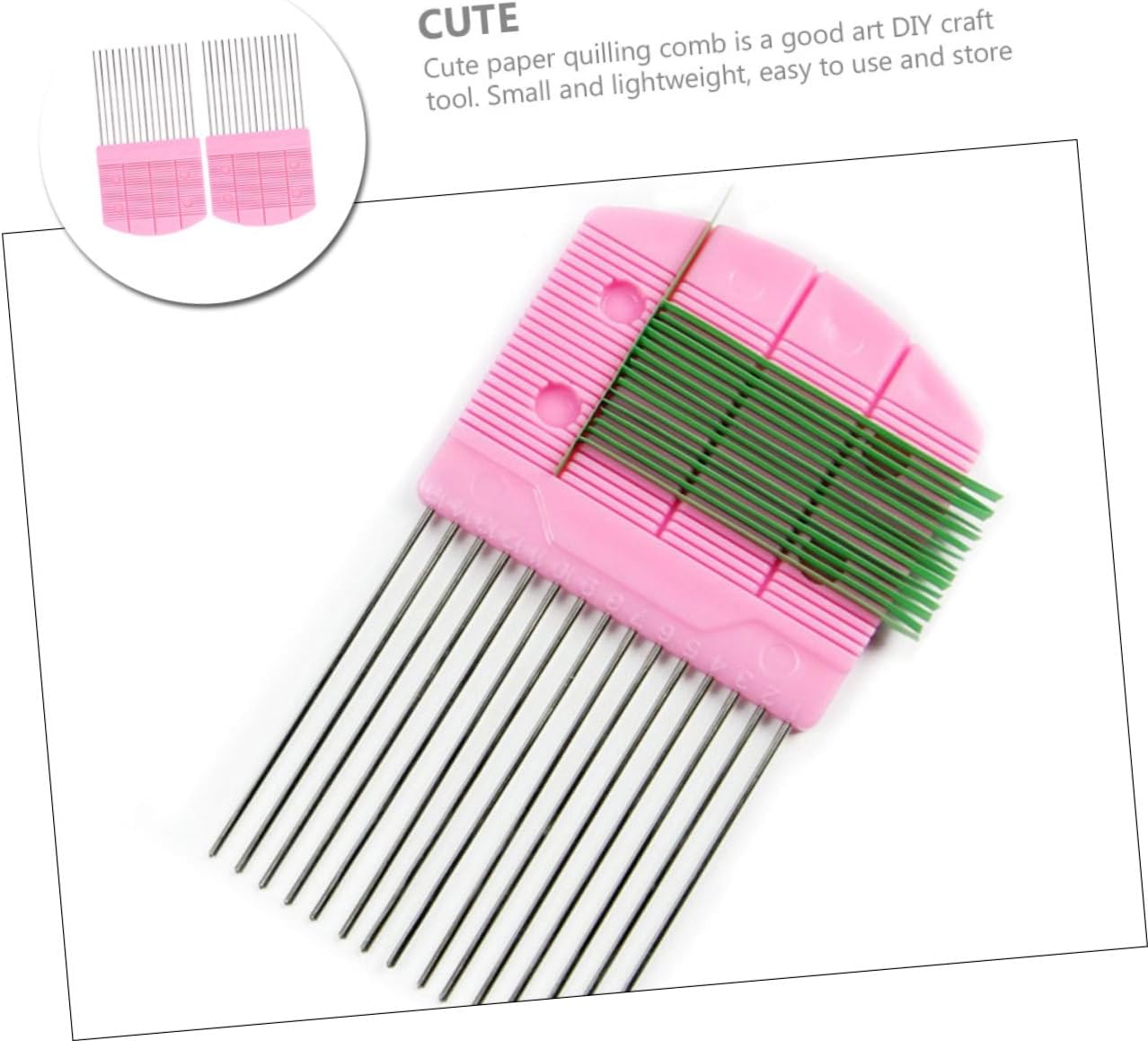 Tofficu 2pcs Paper Quilling Comb Quilling Tool Kit Paper Craft Tools Metal Plastic DIY Supplies