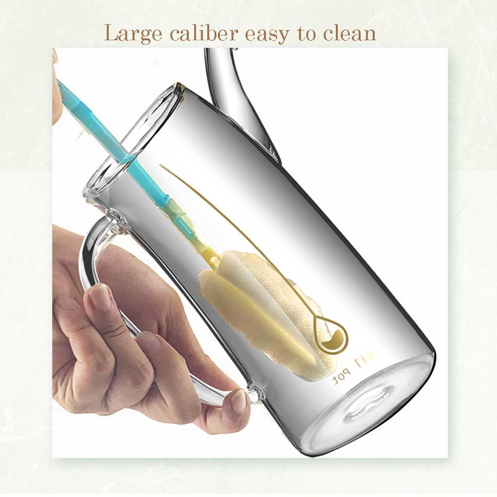 Botella de Vidrio dispensador de Aceite y vinagre, Botella dispensadora de Aceite de Oliva, vinagre y condimentos de Cocina de Vidrio de 750 ml