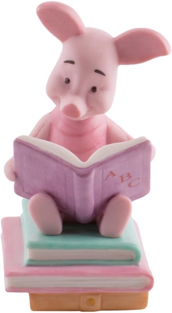 Disney Pooh & Friends Piglet Reading A Book "Reading Takes You On Small Adventures" Collectible Porcelain Figurine 4004027