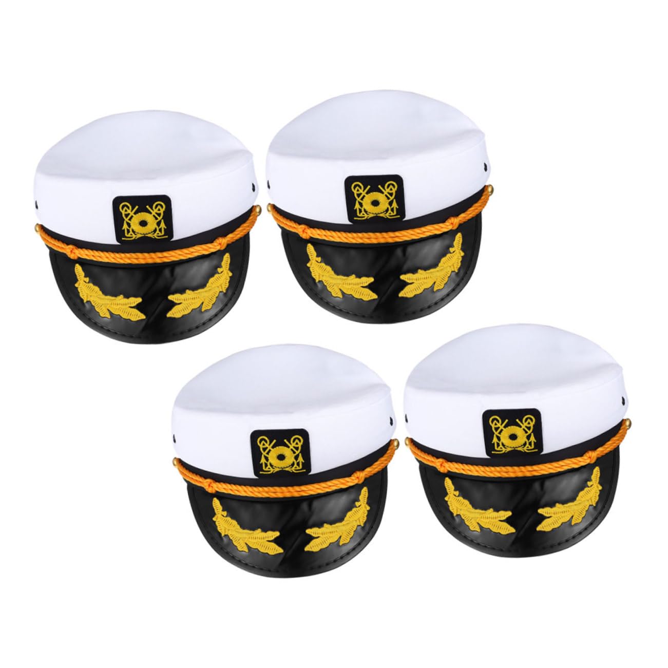 4pezzi Cappello Capitano Regolabile in Poliestere Ricamo Adatto Feste in e Yacht Per Tutte Dimensioni Della