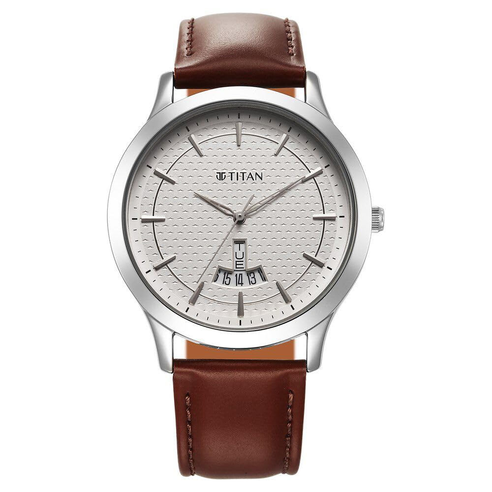 Titan Karishma Quartz Analog Silver Dial Leather Strap Watch for Men-1825SL15 (B0CR3PZT31) Amazon Price History, Amazon Price Tracker