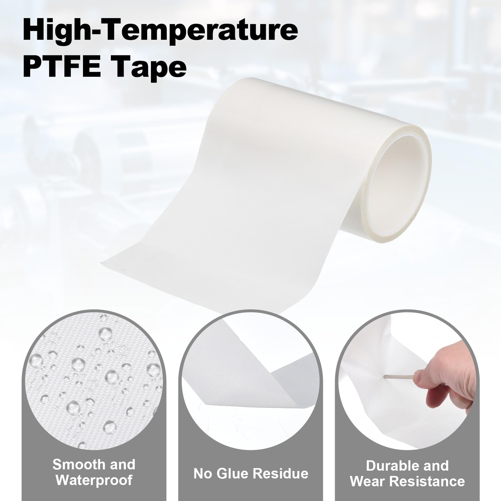 PATIKIL Nastro resistente al calore 5,91 pollici x 33 piedi PTFE