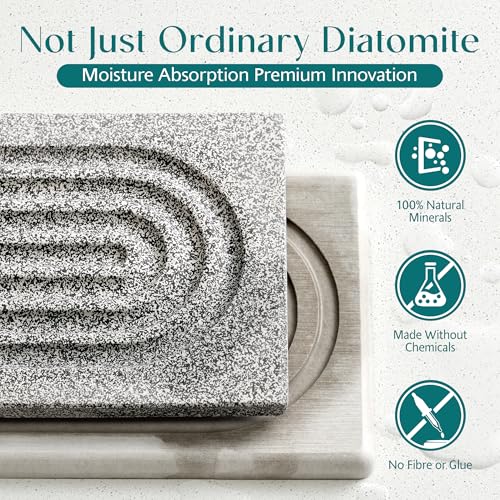 Image of Stone Faucet Mat for Kitchen Sink, Diatomite Stone Drying Mat for Kitchen Counter, 2026 Upgraded Dishwasher-Safe & Ultra Absorbent, Food-Grade Stone Dish Drying Mat for Bottles & Utensils (20 inch x 3.9 inch)