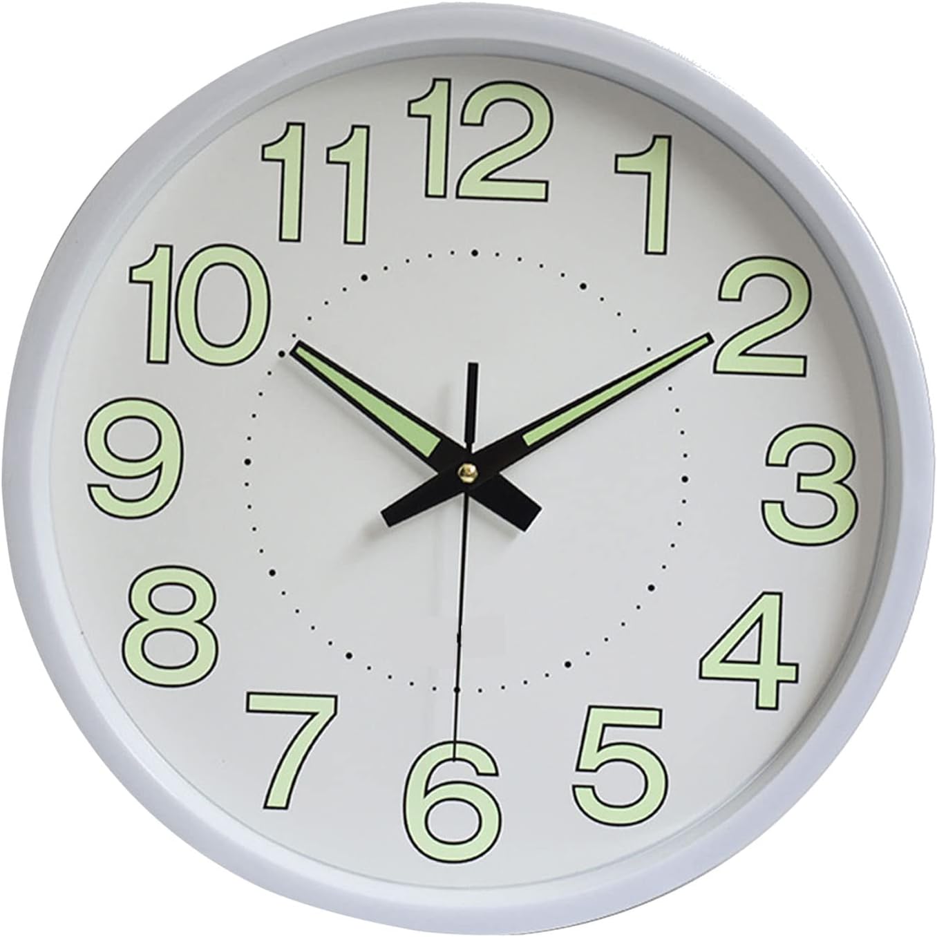 BTSRPU Modern Night Light Wall Clock 12 Inch Silent Wall