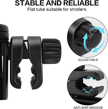 2-in-1 Stroller Cup Holder with 360 Rotating Clamp