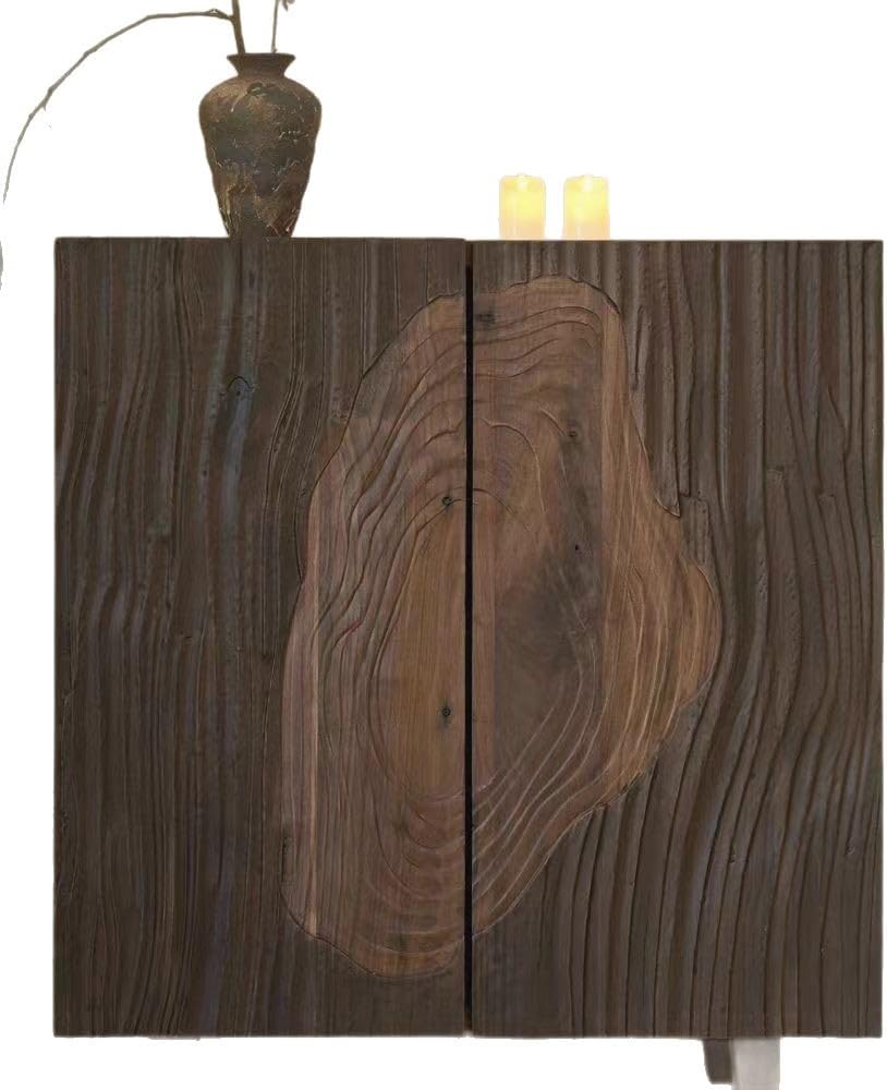 Diexgiy レトロな古いニレのサイドボード、無垢材の