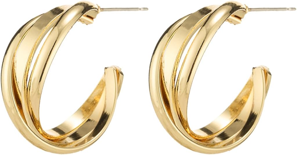 Hoop Earring Sterling Silver 40mm Plated Gold/Silver