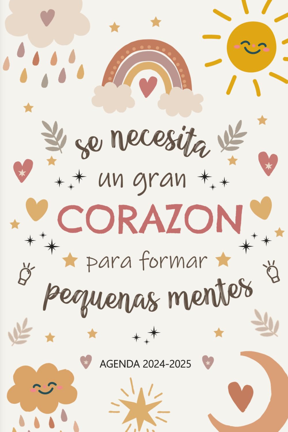 Agenda Maestra A5 Regalo Fin de Curso: Planificador y organizador semanal y mensual | regalo para una maestra | 12 meses | cuaderno del profesor | regalos profesores fin de año | marrón