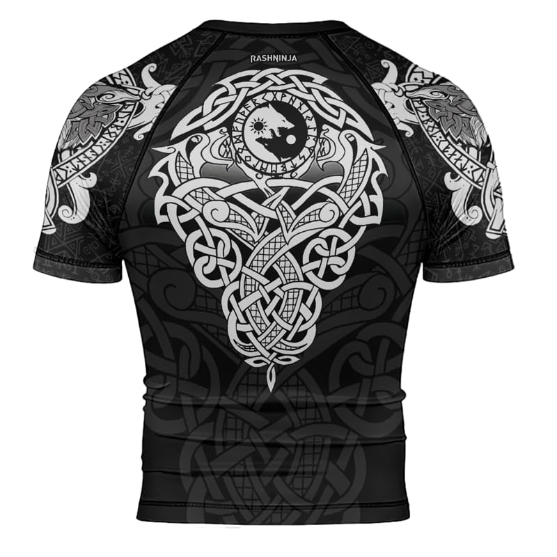 Viking Men’s Short Sleeve Compression Rash Guard BJJ MMA Grappling Base Layer Combat Shirts3