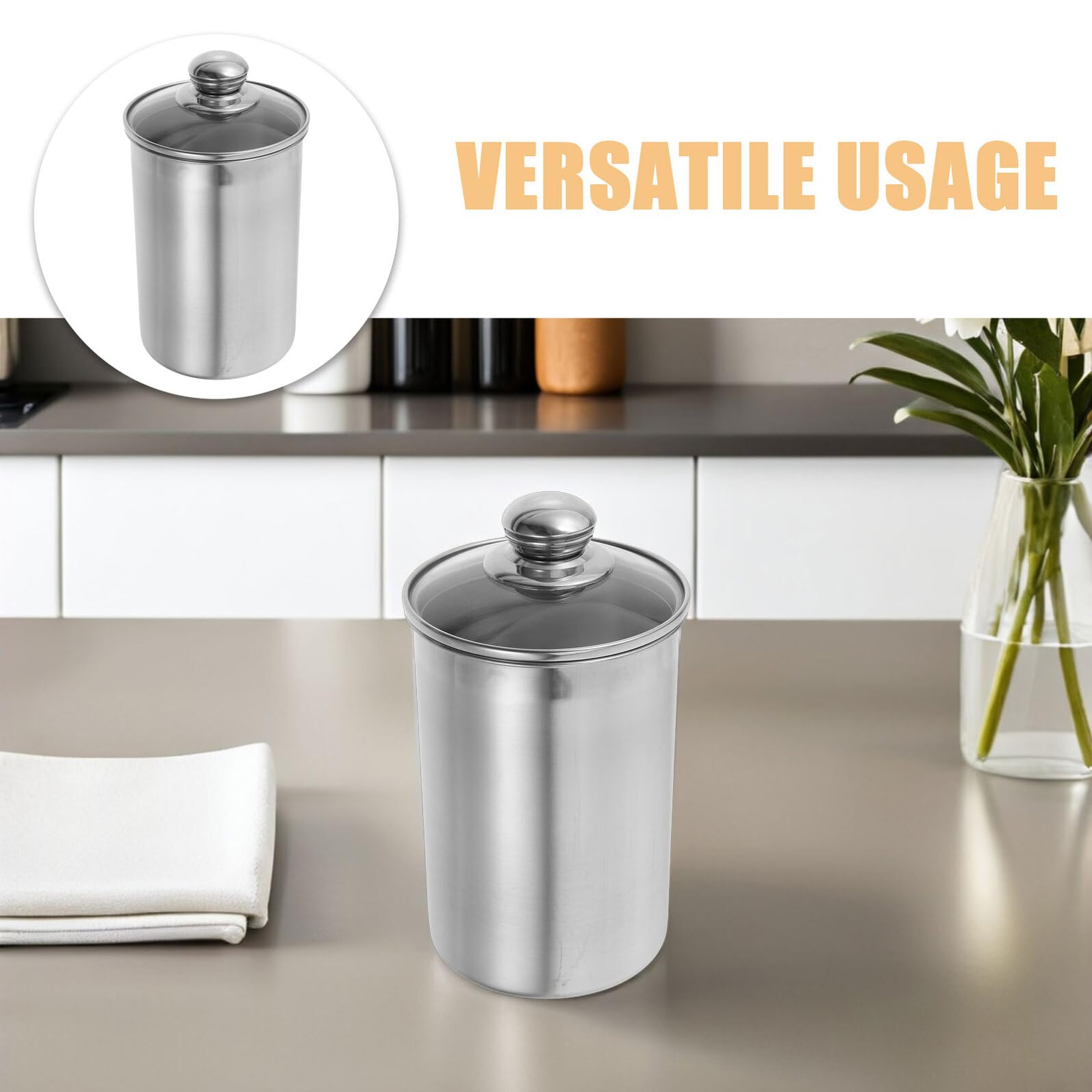 Healeved Edelstahl Vorratsdose mit Deckel, Silikondichtung, 1350ml