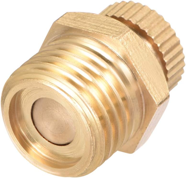 sourcing map Air Compressor G1/4 Male Thread Water Drain Valve Brass Tone