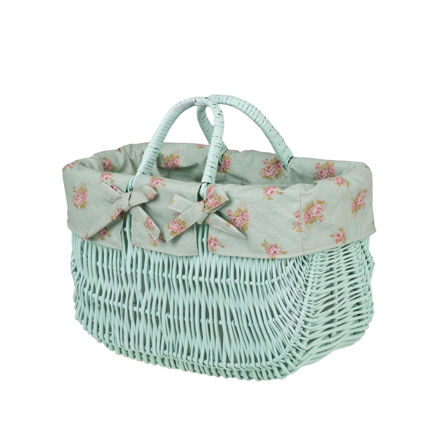 e-wicker24 pleciony kosz na zakupy z uchwytem, lekki kosz piknikowy, kosz na prezent w stylu vintage, pleciony z wikliny