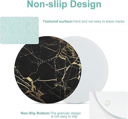 Miniatura 3 de Tabla de cortar de la textura del mármol del oro y del negro moderó el tablero de cortar del vidrio para el hotel