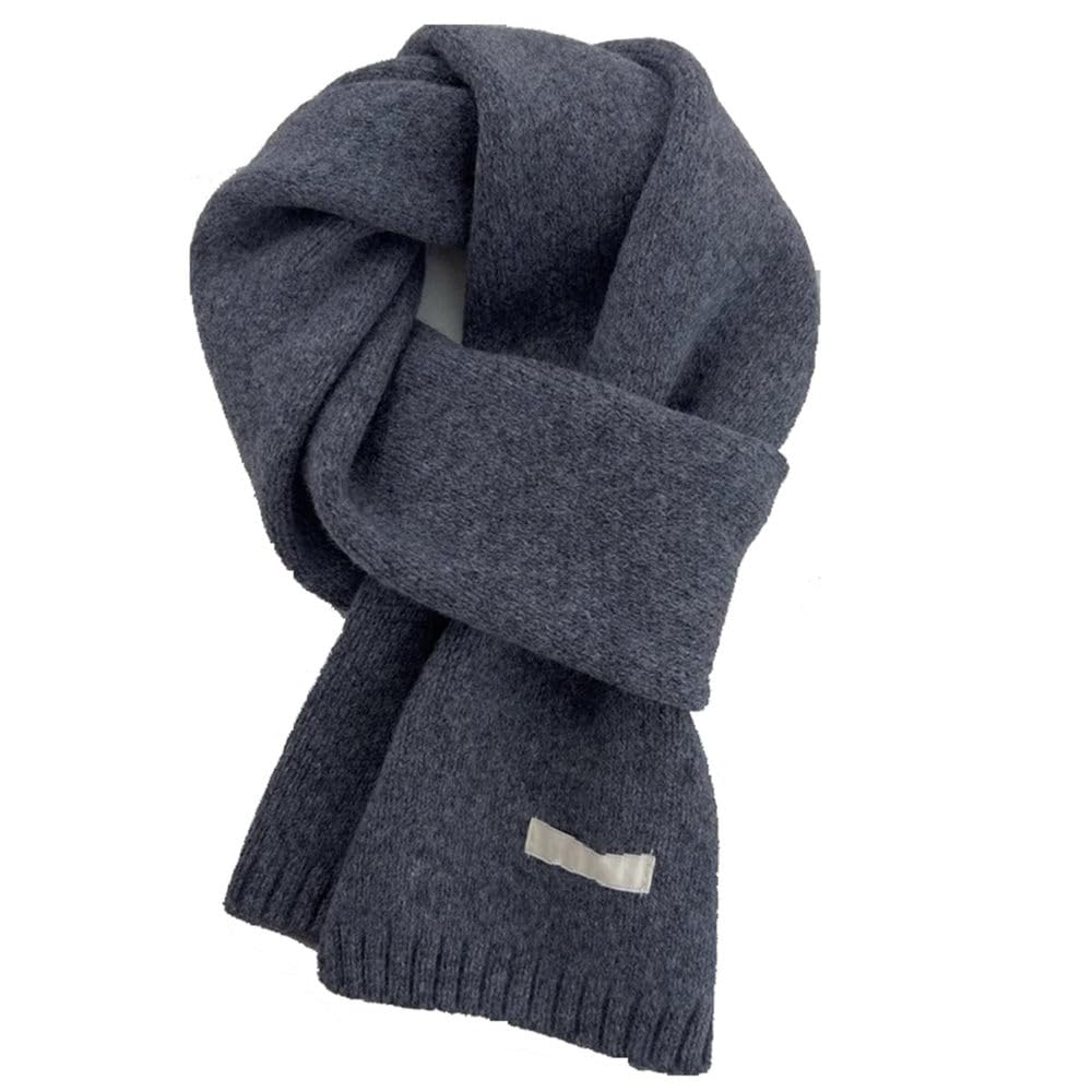 Flyhug Scarf~Wool Camel Beige Warm Knitted Scarf With Men And Women'S Neck,Dark Grey