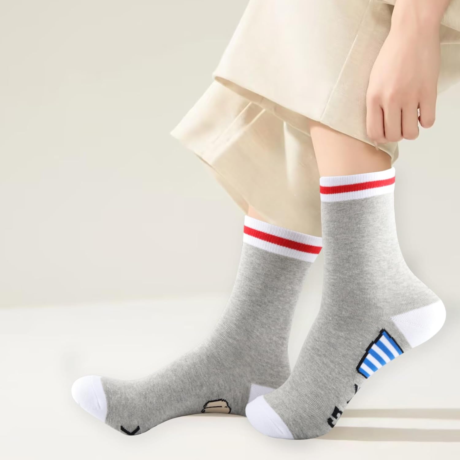 WCGXKO Funny Socks Profanity Gift Greek To English Gift I'm Learning Greek Socks (LEARNING GREEK) - Image 2