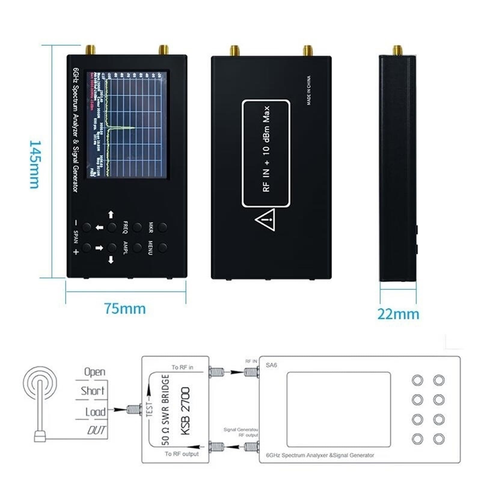 6GHz przenośny analizator widma generator sygnału 3G 4G LTE CDMA DCS GSM GPRS GLONASS Generator sygnału