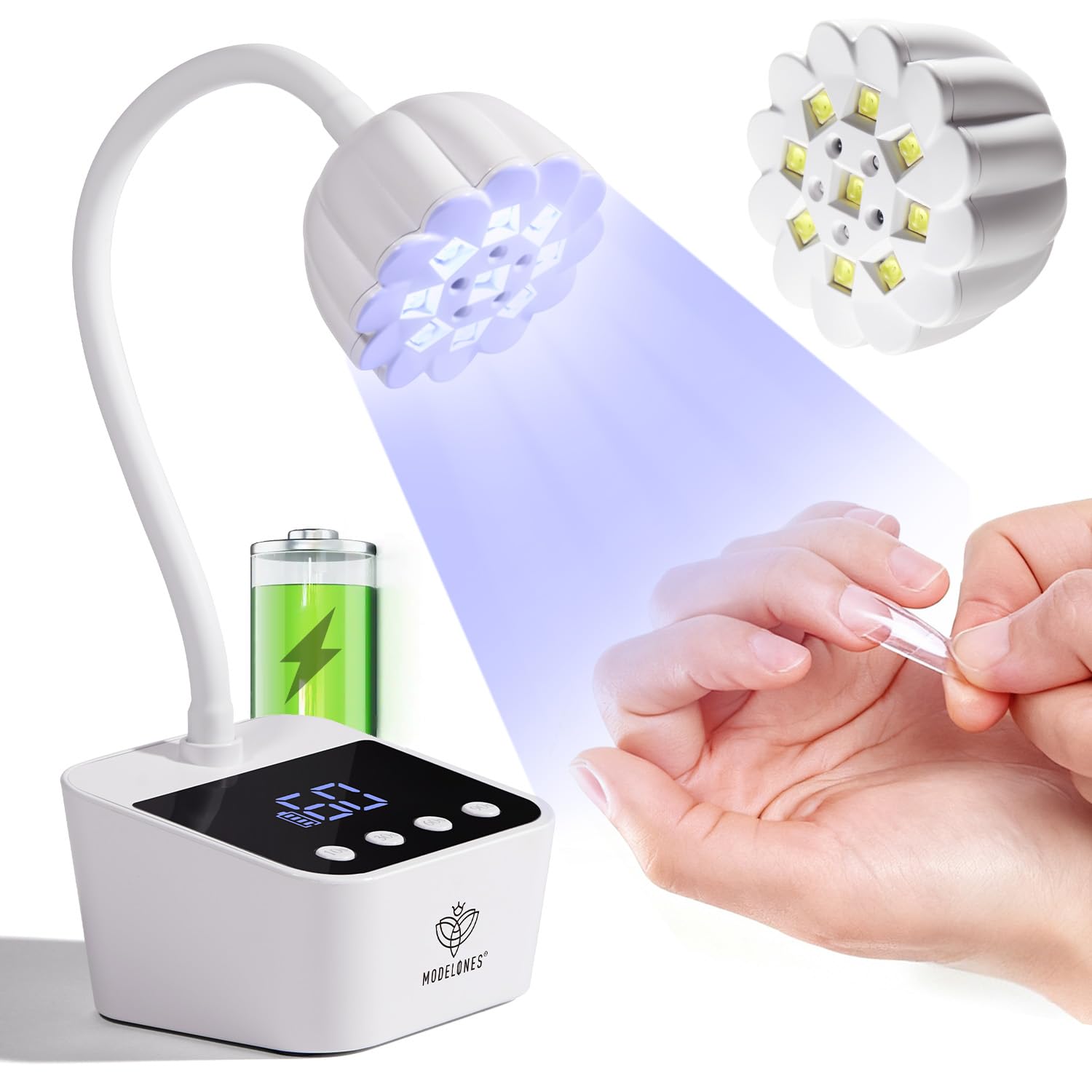 Modelones Cordless UV Nail Lamp Mini Led Light Gel Polish Fake Nails Fast