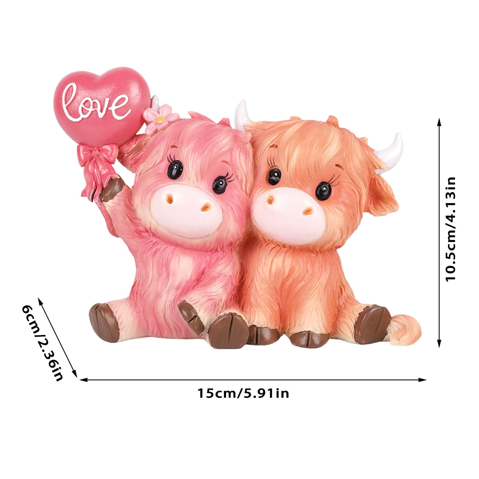 Decoración de sala de estar tallada a mano con rosas para el día de San Valentín sosteniendo a los amantes de dibujos animados de becerro para manualidades