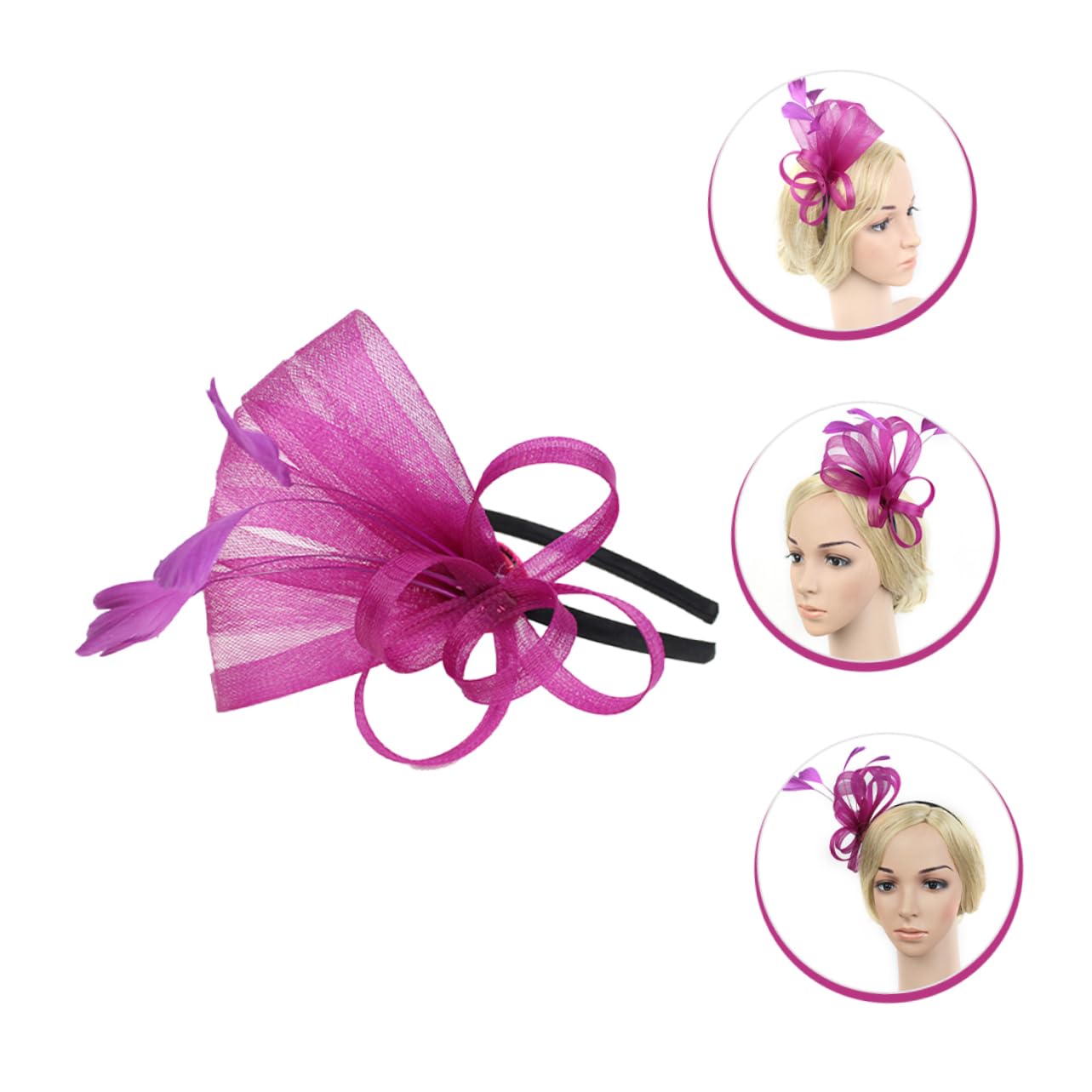 Abaodam 4pezzi Fascinator Elegante Con Piume e Rete Per Eventi Cappello Decorativo Da Cerimonia e Tea Party Per Donne Accessorio Per Comfort Assicurato e Design Unico
