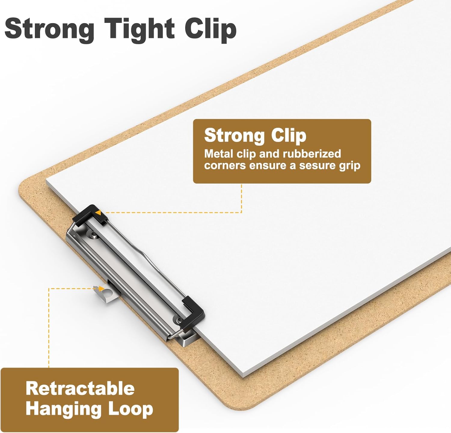Legal Size Wood Clipboard Set 25, 8.5 x 14 Long Clip Board with Low Profile Clip, Suitable for Legal Lawers and Business, Size 9 x 15.5 in, Office Supply