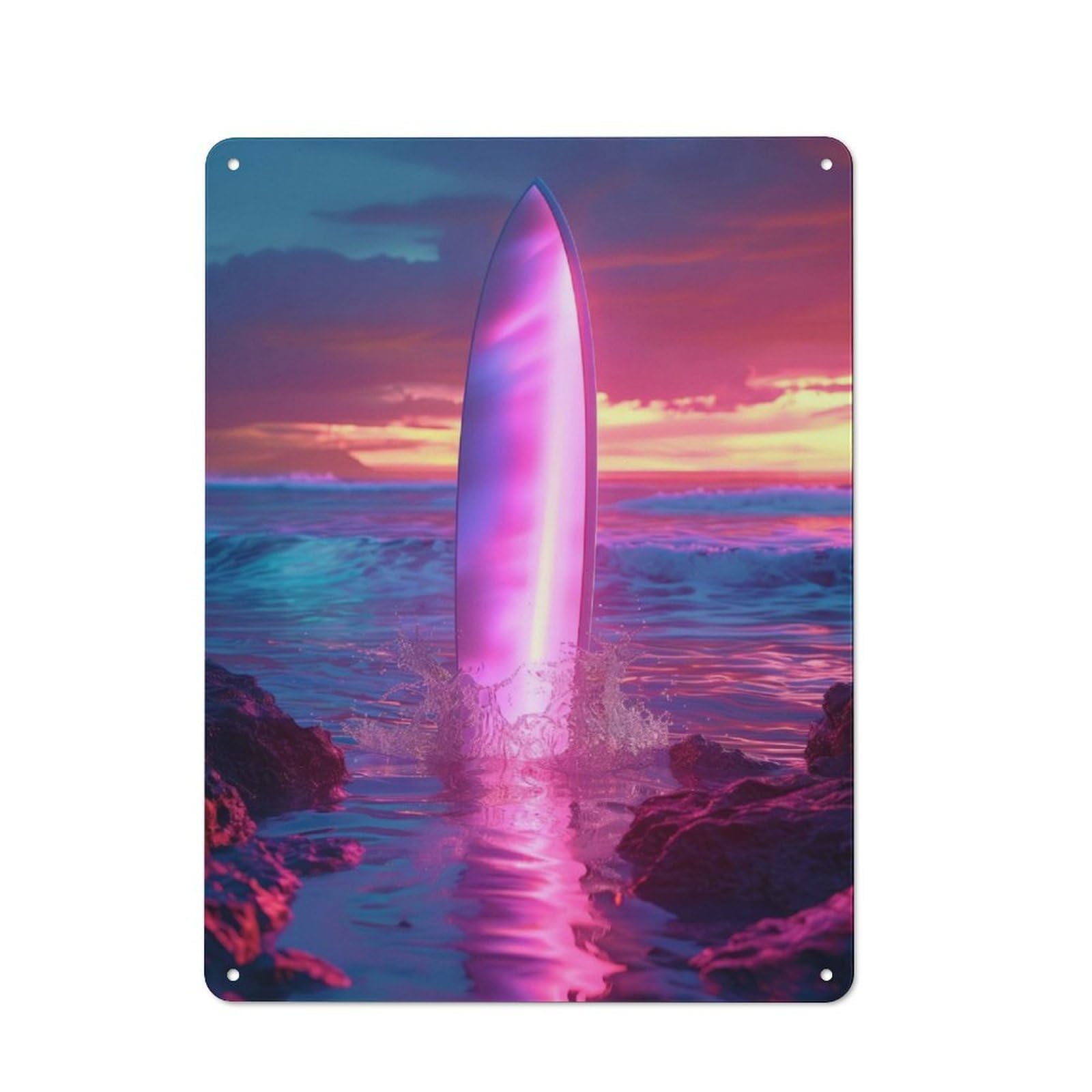 Aesthetic Surfboard Metal Wall Plaque for Halloween Party Room, Bar, Hallway Or Kitchen, Seasonal Gift for Friends And Spooky Decor Lovers, 40x30cm