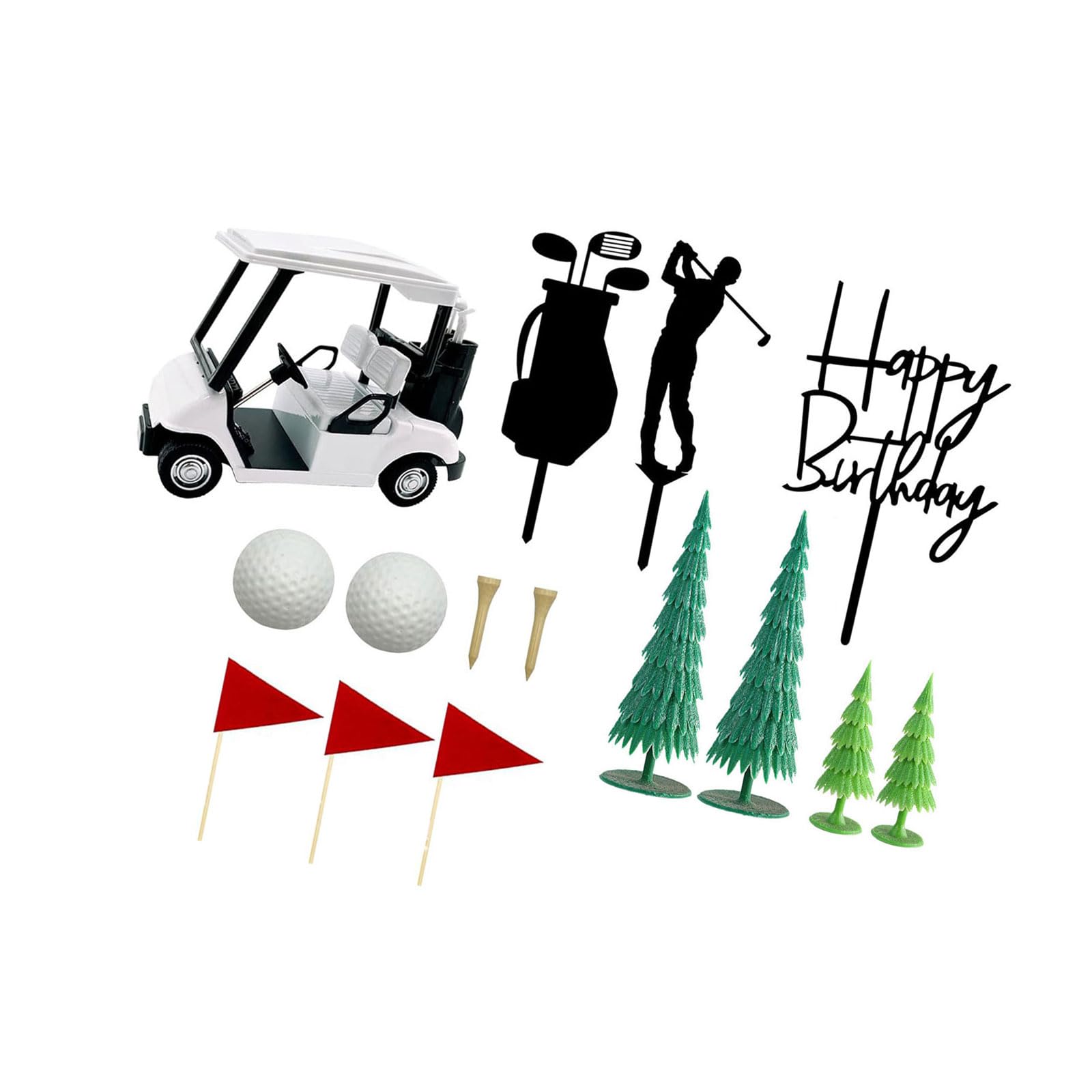 Kalttoy Permanent Polystyrene Golfing Cart Cake Addons Excellent for Sports Oriented Weddings and Receptions Golf Cart Cake