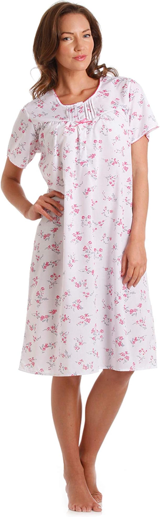 Ladies Poly Cotton Floral Short Sleeve Nightdress from 10-32