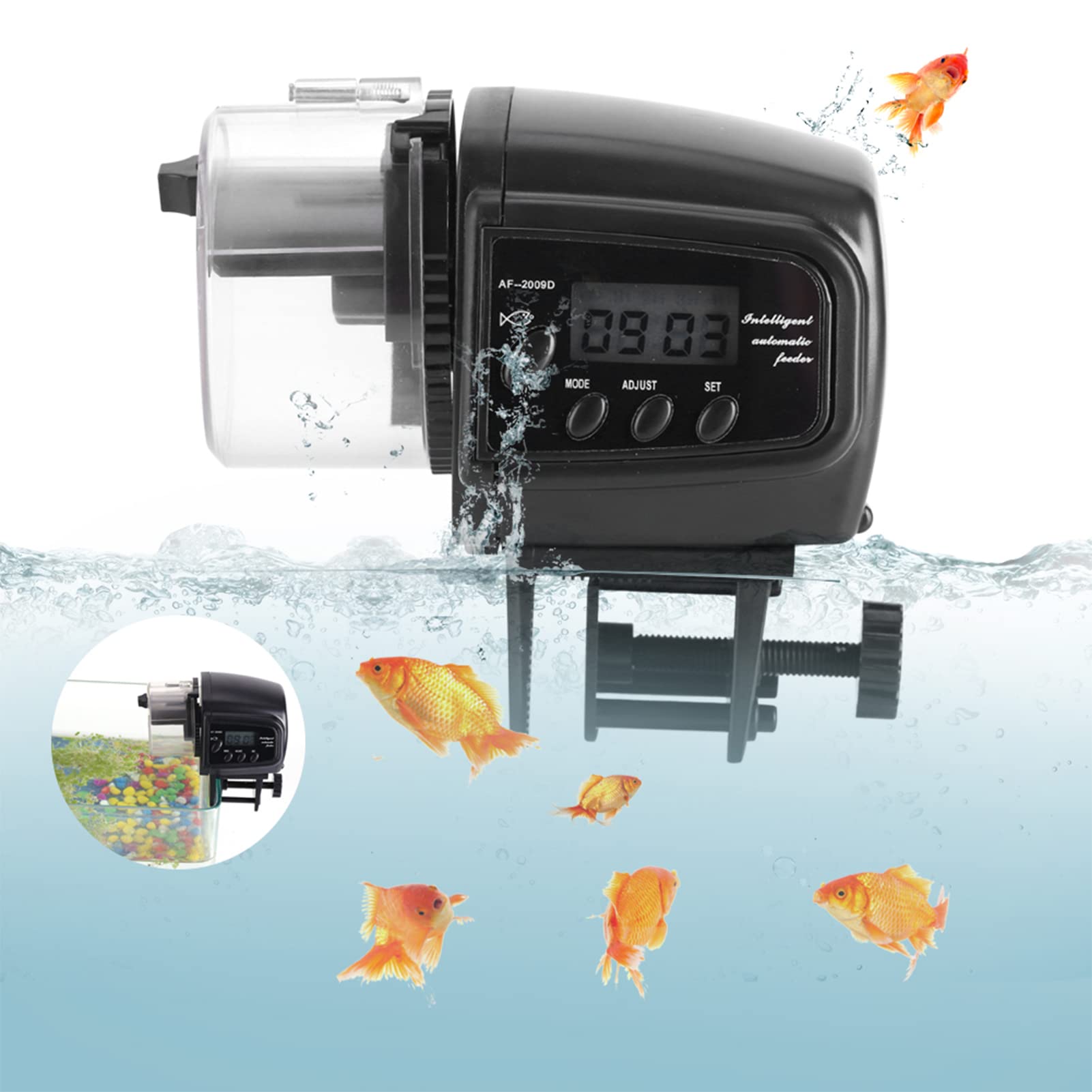 Distributeurs de Nourriture ，Aquarium Distributeur Poisson de Nourriture Aquarium sous leau Automatique Aliments Food poissonDistributeur Distributeur Minuterie Poissons LCD numérique électronique