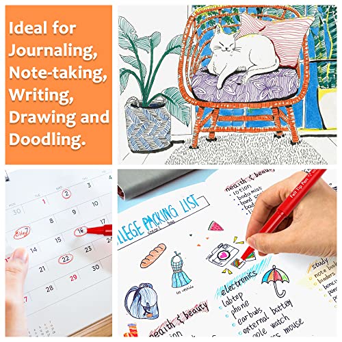 Lelix 60 Colors Felt Tip Pens, Medium Point Felt Pens, Assorted Colors Markers Pens For Journaling, Writing, Note Taking, Planner Coloring, Perfect As Art Office And School Supplies #TOP6