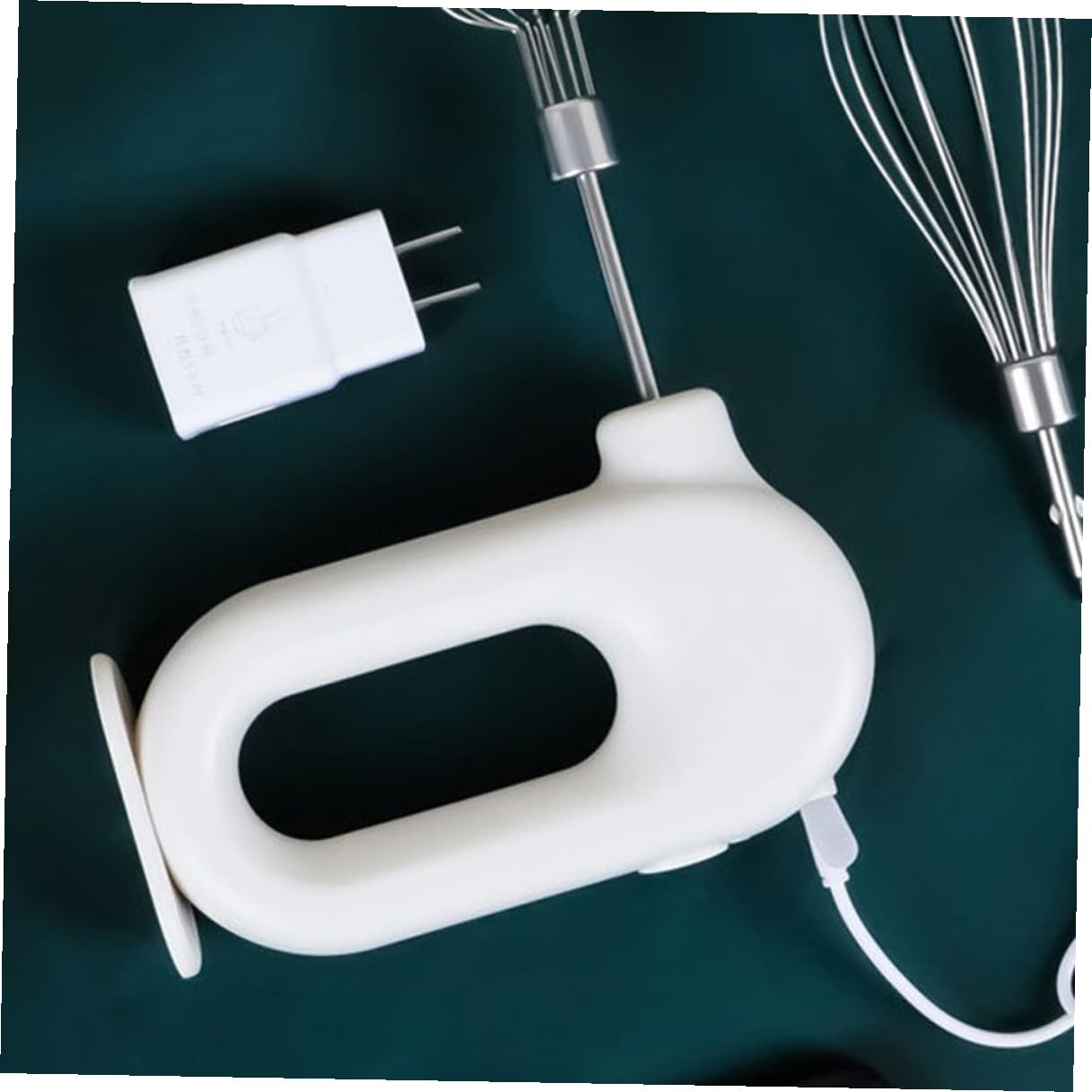 Sbattitore Elettrico da Cucina Ricaricabile Bianco Due in Acciaio