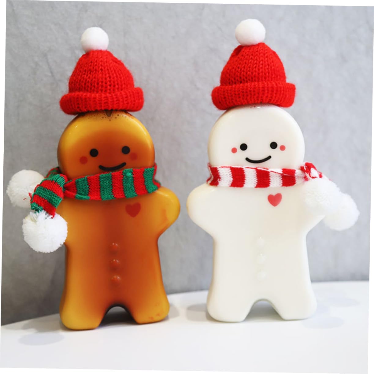 10pcs Gingerbread Man Juice Bottles Reusable Drink Containers Caps Fun Xmas Party Beverage Jars for Juice