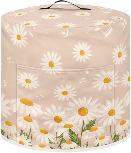 Dolyues Cubierta antipolvo de margaritas para ollas a presión eléctricas, cubierta protectora redonda para olla de presión, cubierta de olla de