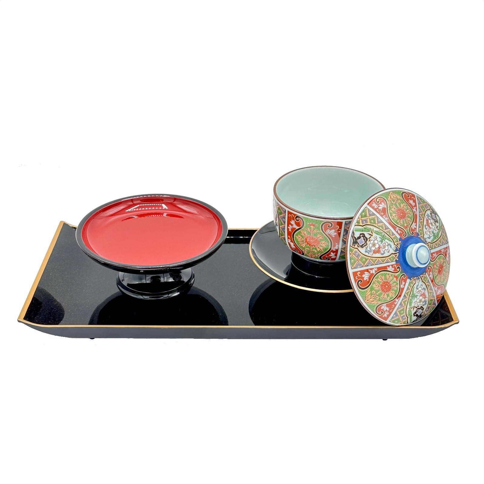 Temple Porcelain Tea Service with Dessert Stand