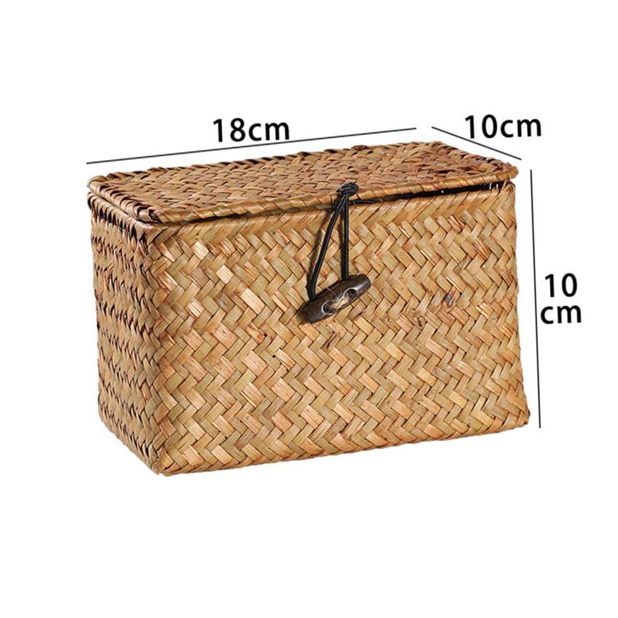 Panier de Rangement Tressé en Paille 3 Pièces, Khaki, Vintage