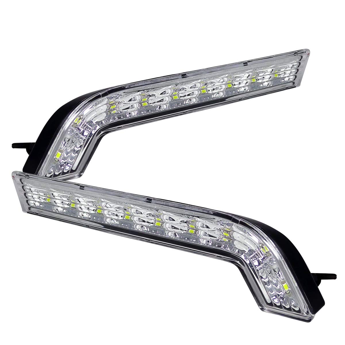 Carpartsinnovate Fits Ford 10-14 Mustang GT Hyper White SMD LED Daytime Running Bumper Lights