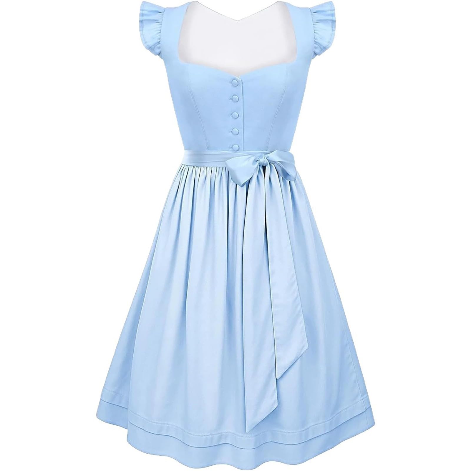 Dwevkeful Dirndl Damen - Midi Elegant Trachtenkleid Trachtenmode Dirndlbluse Dirndlschürze Oktoberfest-Kostüm Dirndlkleid Grosse Grössen Dirndelkleider Dirndl