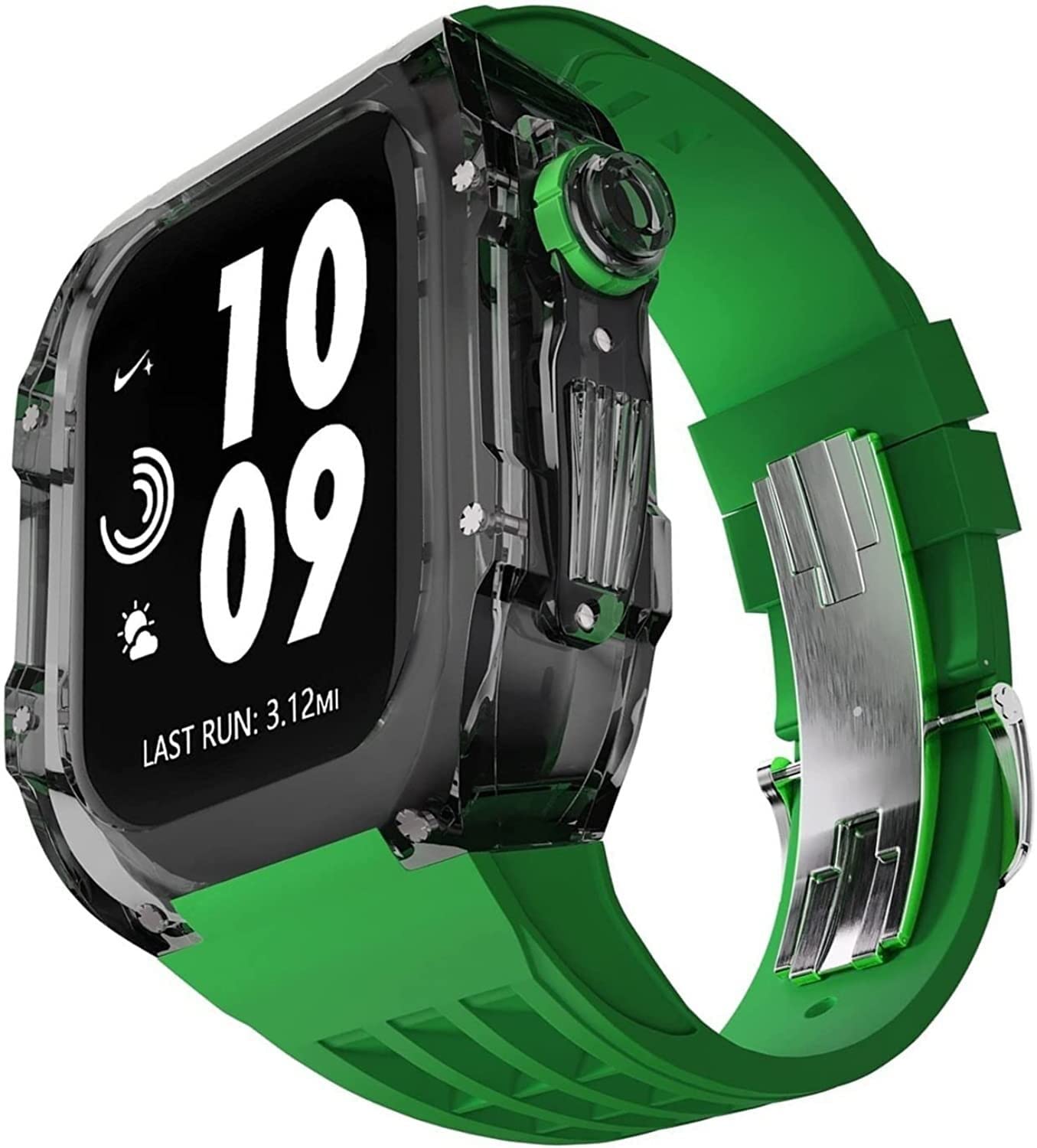 Zestaw modów do zegarków, przezroczyste etui na zegarek PC + silikonowy pasek i klamra do zegarka, do zegarków Ultra 49 mm, wytrzymałe etui i paski do zegarków, do zegarków 8 7 45 mm 44 mm