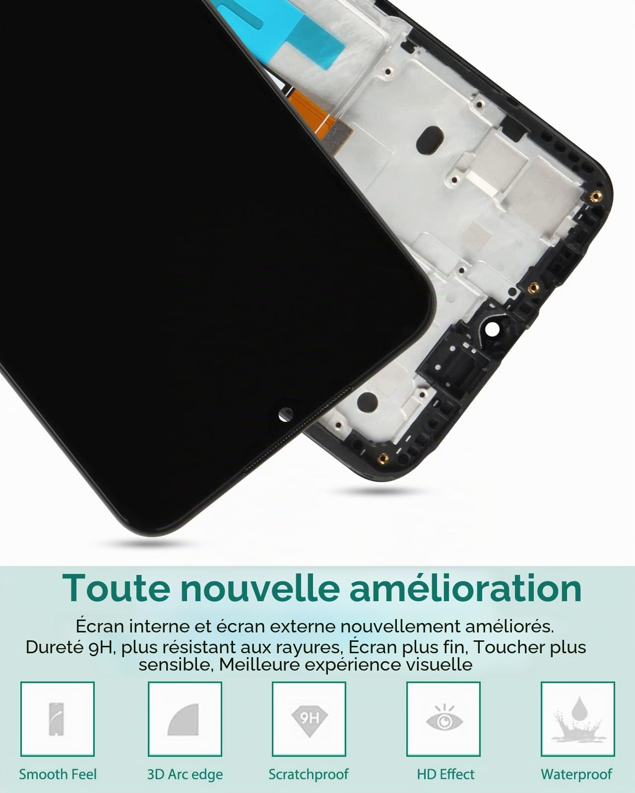 Pour Samsung Galaxy A22 5G Écran LCD Pour Samsung A22 5G Écran de remplacement A226 Affichage LCD SM-A226B Ensemble de numérisateur tactile SM-A226B/DS, SM-A226B/DSN Kits de pièces de réparation (Noir