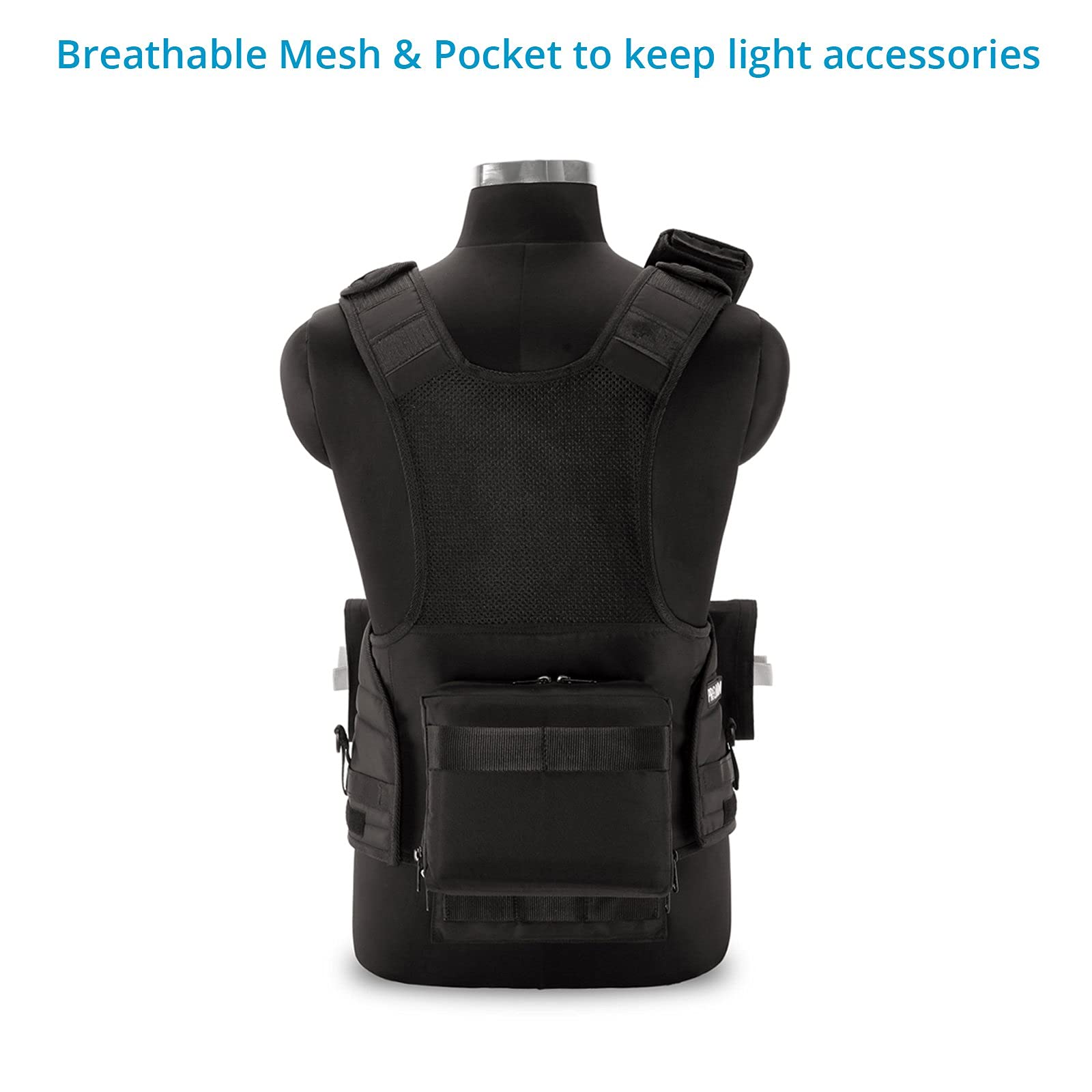 PROAIM ATV gilet tattico audio per fonici e operatori boom | Gilet tattico traspirante con tasche multiple, sistema MOLLE e vestibilità regolabile per registrazioni audio in esterna