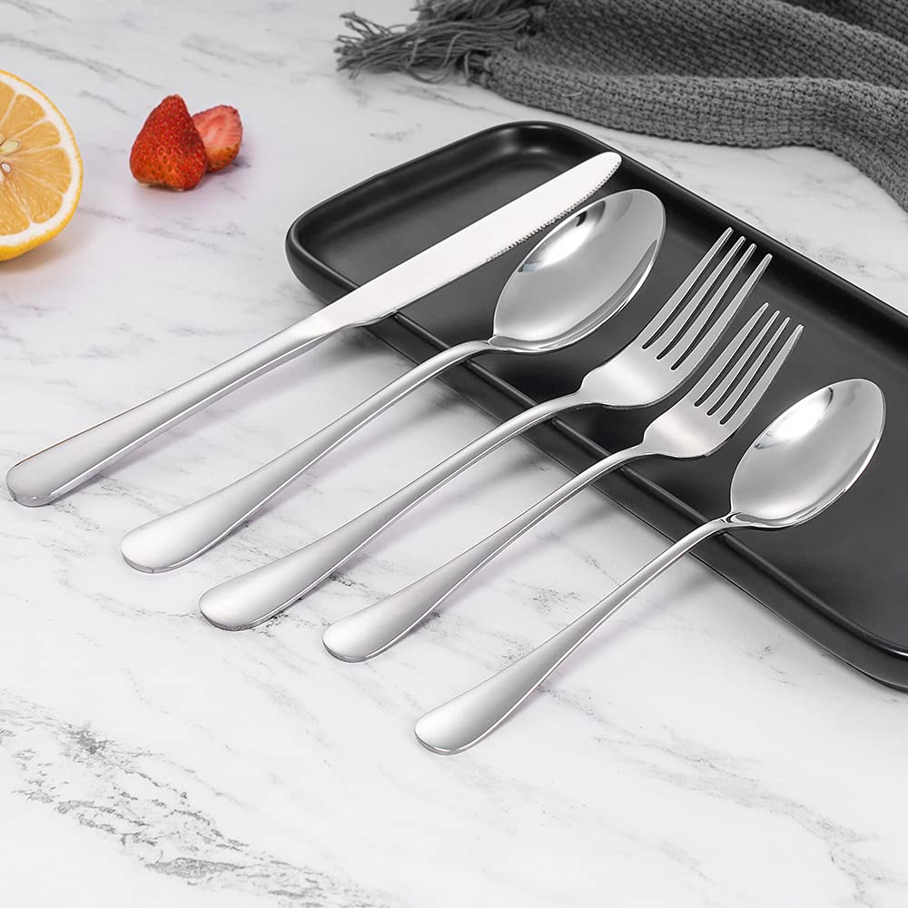 Xingjiake 20-piece Silverware Set with Steak Knives For 4, Flatware Cutlery Set, Stainless Steel Forks And Spoons Silverware Set, Kitchen Utensils Set, Dishwasher Safe view 5