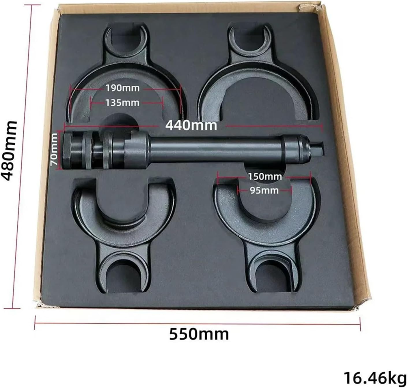 Shock Spring Compressor Set Interchangeable Sleeve Car Suspension Strut Disassembly Adjustment Tool Compatible with German Vehicles
