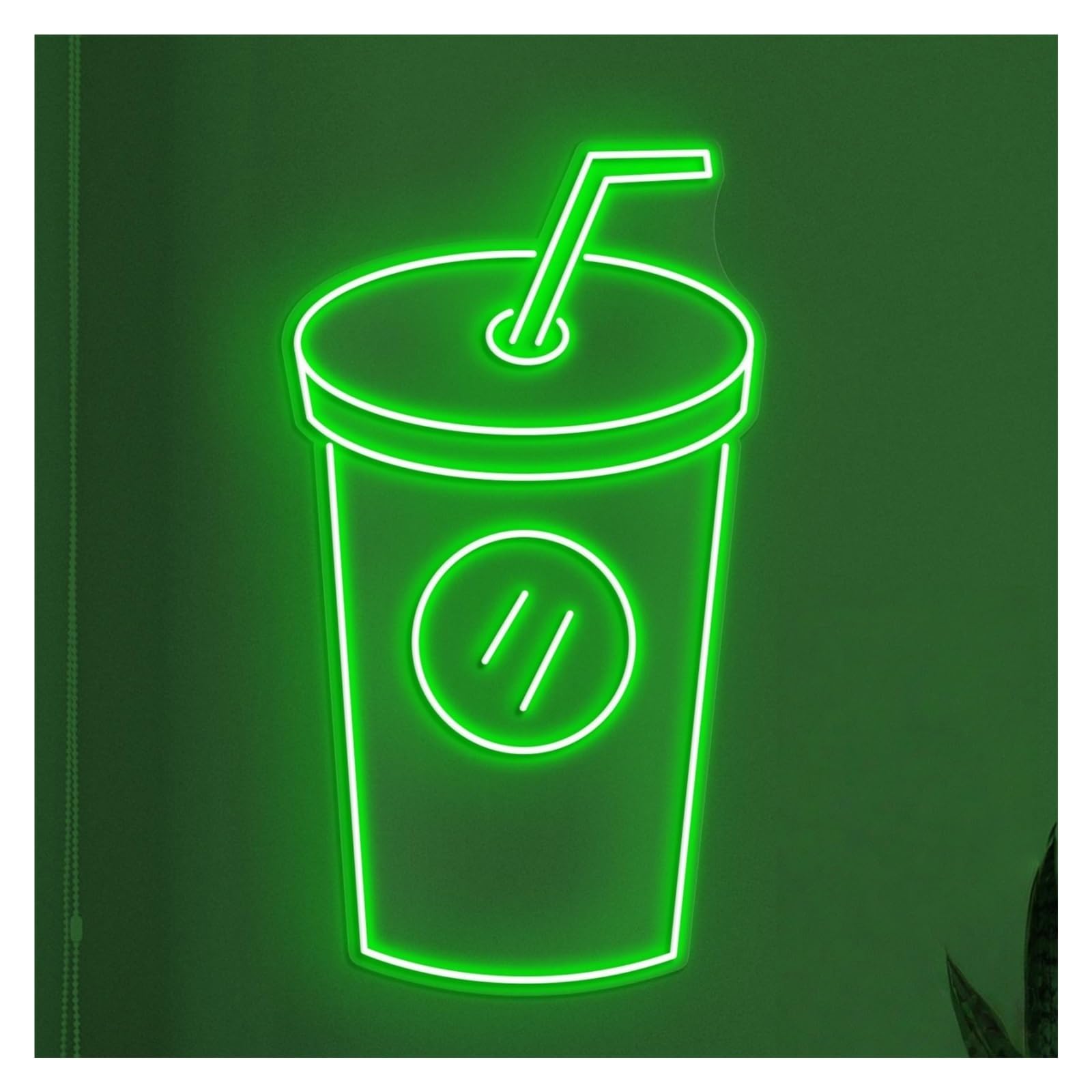 Decoración Lámparas Letrero De Neón Con Forma Vaso Para Bebidas, Ideal Para Decoración Tiendas Jugos, Brillo Ajustable 38cm(Re)