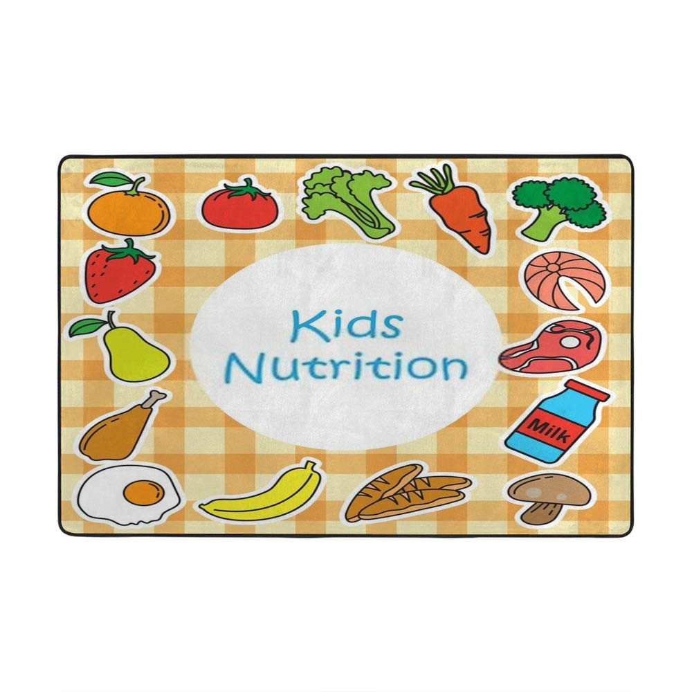 Tapis anti-tache salle à manger grand tapis polyester pour enfants repas sains