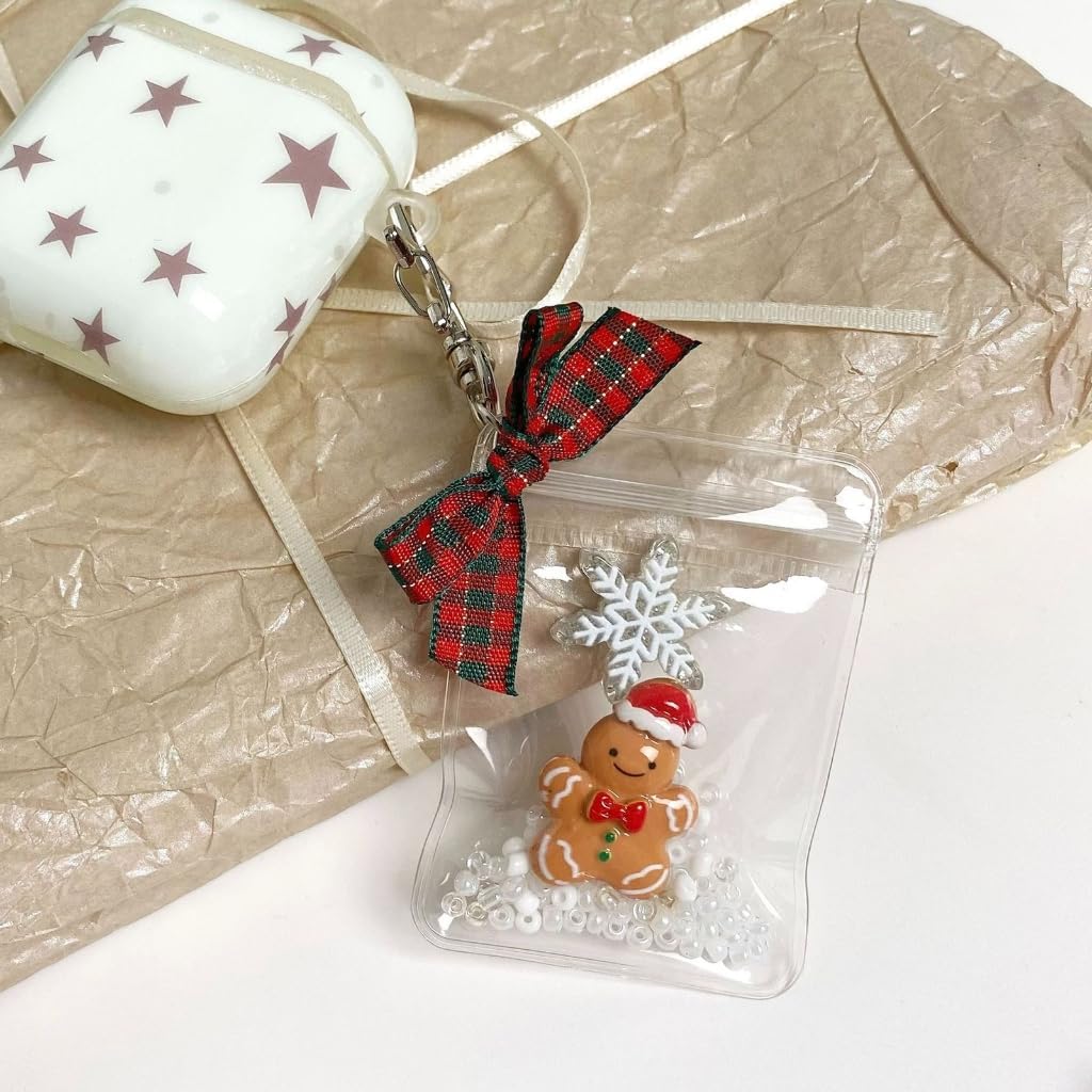 Festive Gingerbreads Cookie Charm Keychain User Friendly Materials Holiday For Friend Family Decoration image 3