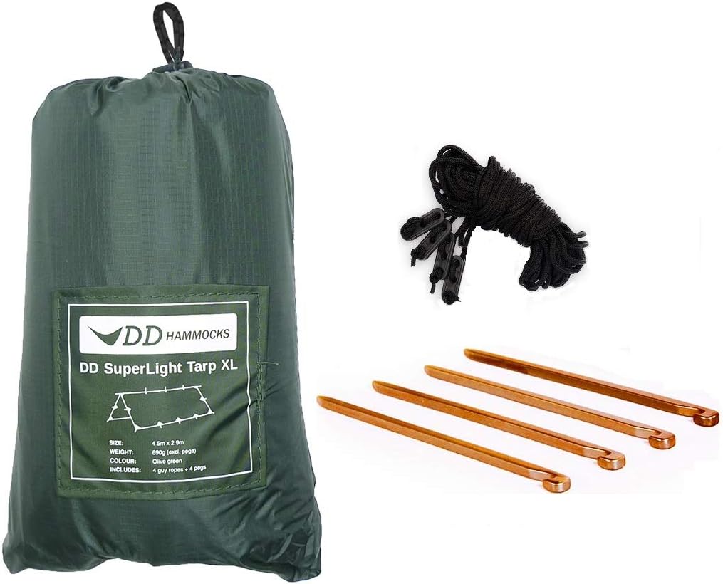 DD SuperLight Tarp XL - Waterproof And Lightweight Extra Large Tarpaulin For Group Shelter Bushcraft Camping
