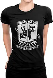 Camiseta Feminina Gato De Schrodinger Procurado Geek