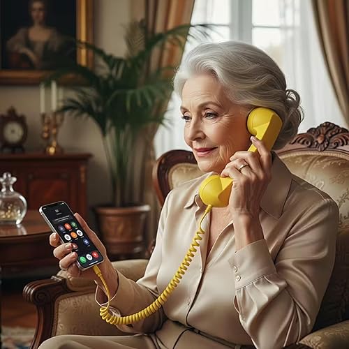 Miniatura 2 de Teléfono retro con Bluetooth, teléfono vintage con conector USB-C o AUX de 0.138 in o BT (Bluetooth, blanco)