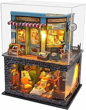 Miniature House Dollhouse Booknook Handmade Kit British Style Book Caf